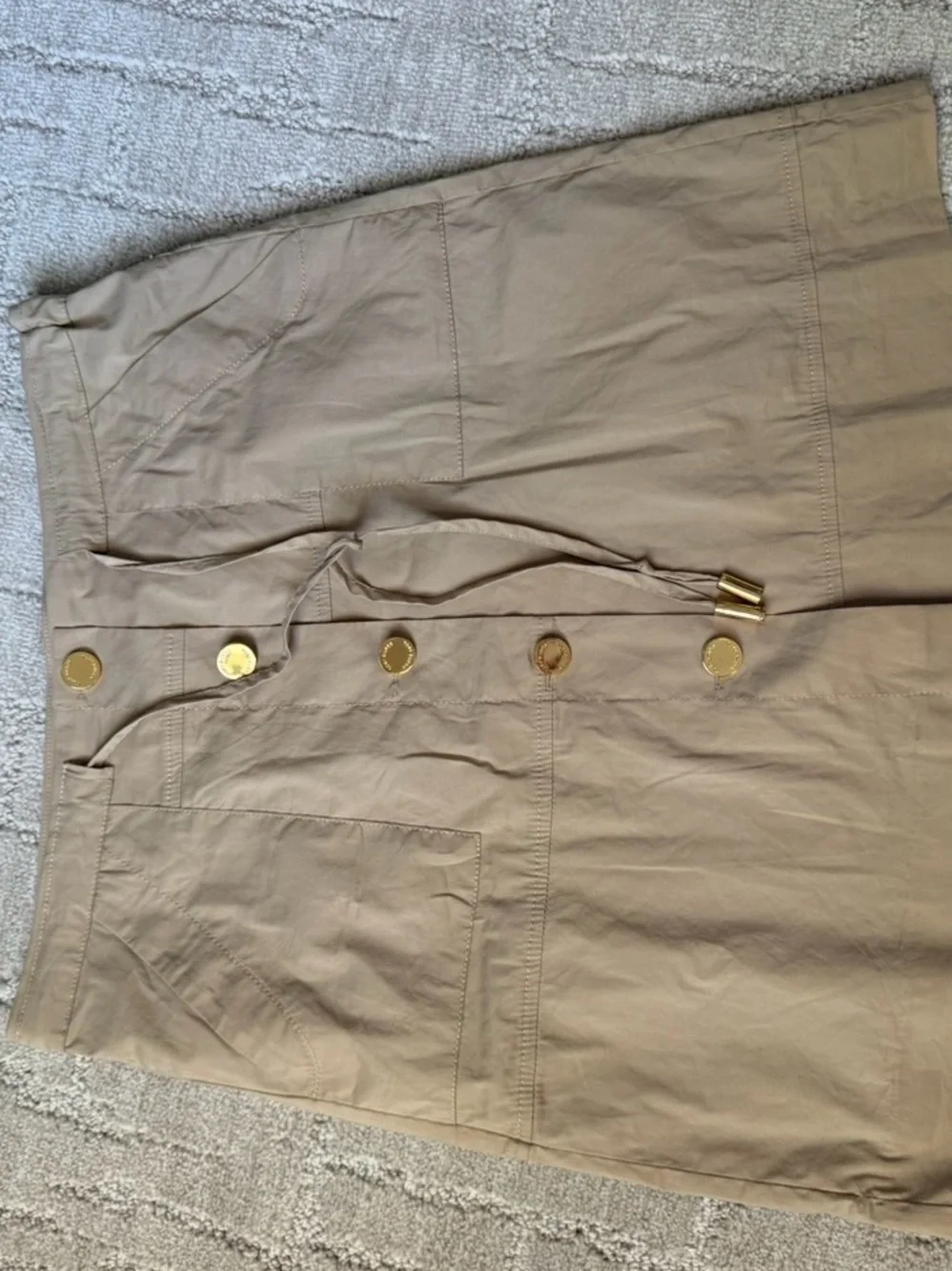 Tory Burch Beige Mini Skirt with Gold Buttons